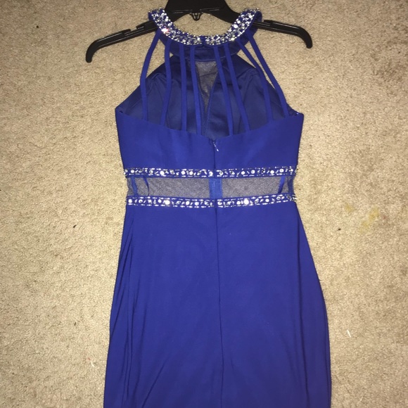 Macy's Dresses Macys Blue And Silver Dress Poshmark